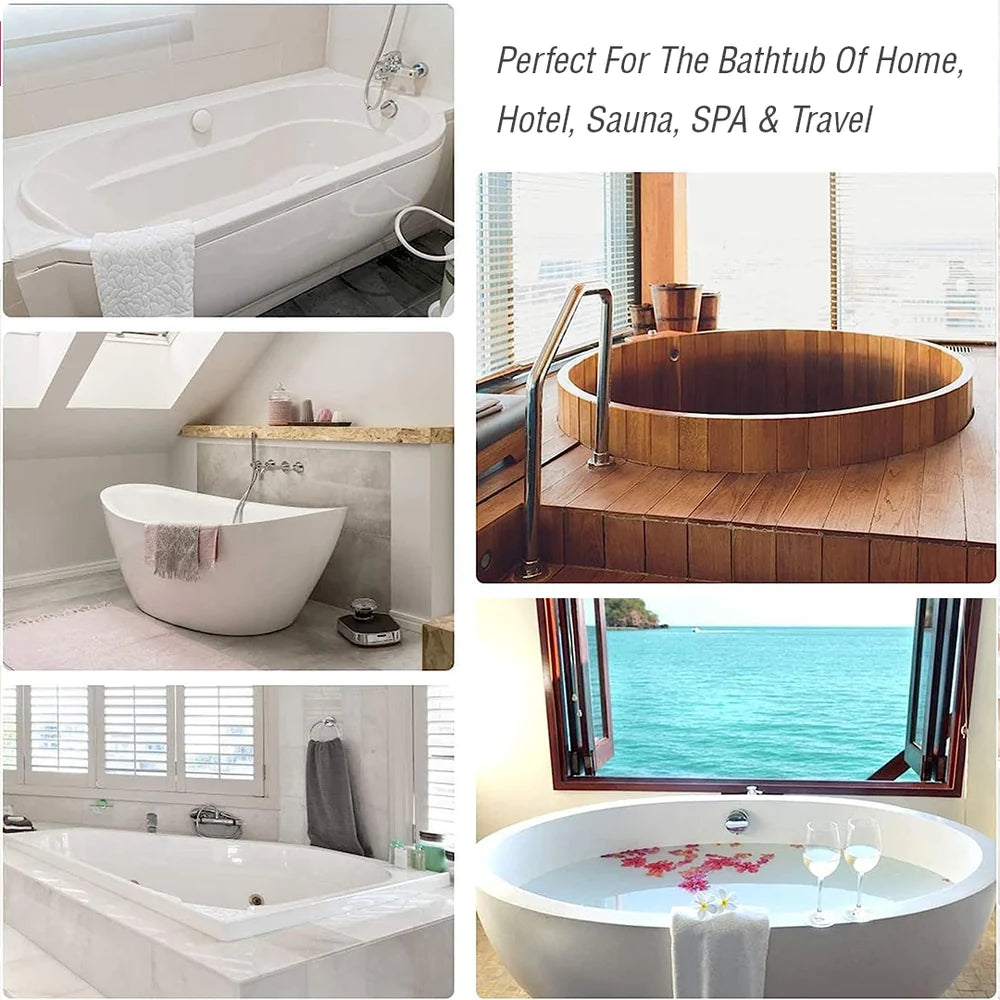Portable clear disposable bathtub bathing cover in multiple places
