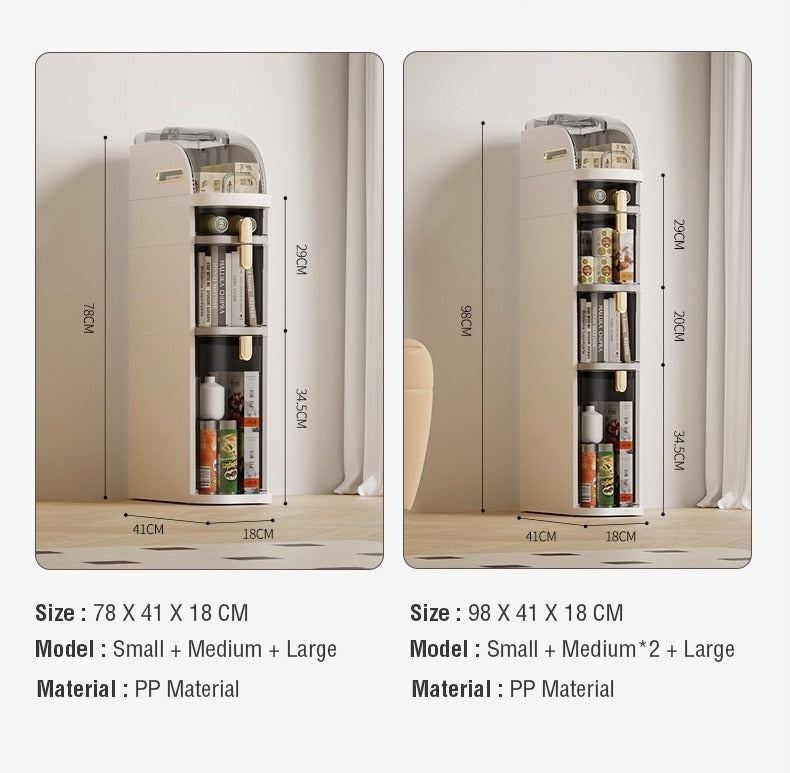 Narrow Slim Gap Tower Bathroom Floor Cabinet Organizer with its size