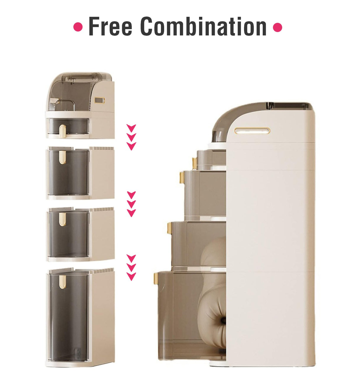 Narrow Slim Gap Tower Bathroom Floor Cabinet Organizer
