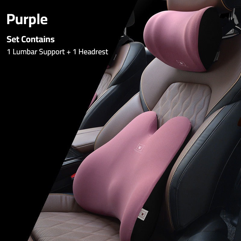 Extra Comfort Memory Foam Car Neck Pillow in purple color