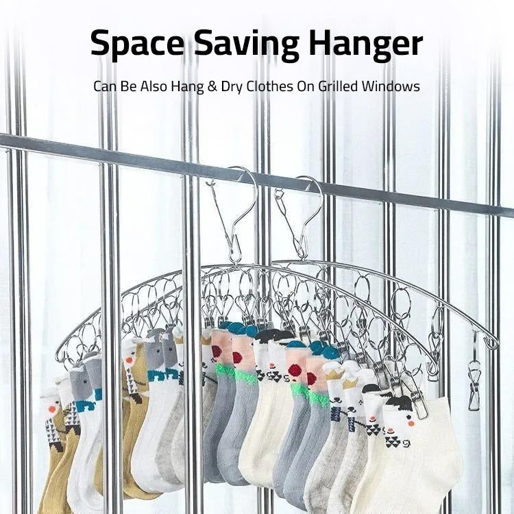 CenYouful Stainless Steel Round Hanging Drying Rack with 20 Clips for Drying  Socks, Baby Clothes, Bras, Towel, Underwear, Hat, Scarf, Pants, Gloves :  : Home & Kitchen