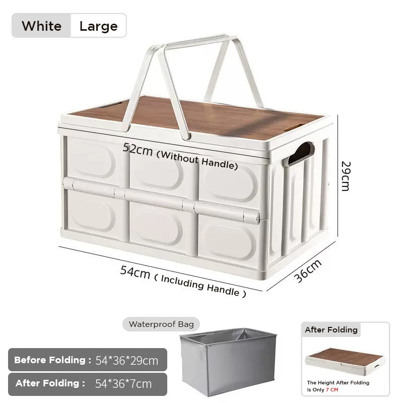 Foldable Large Capacity Outdoor Storage Box, for Car Trunk Picnic Camp