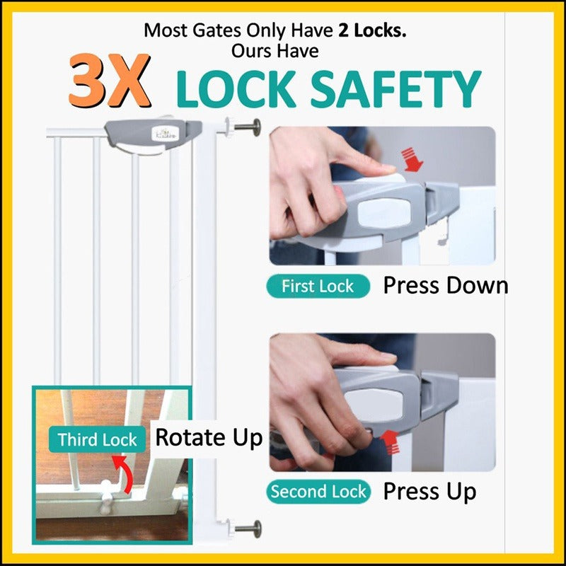 Image showing the steps of locking system in Children Safety Gate