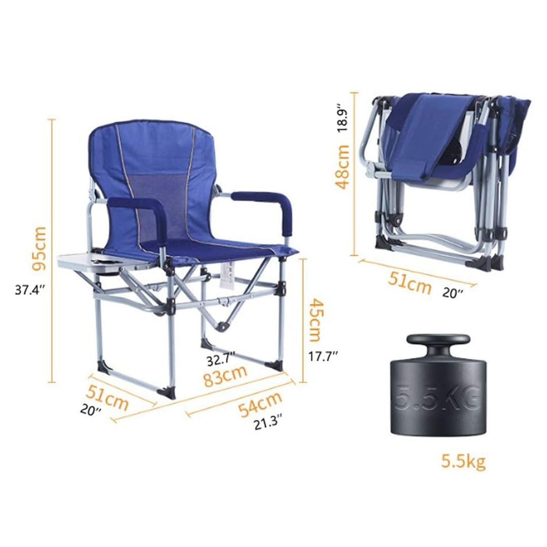 Portable Outdoor Camping Chair, Foldable Chair with Mini Tea Desk