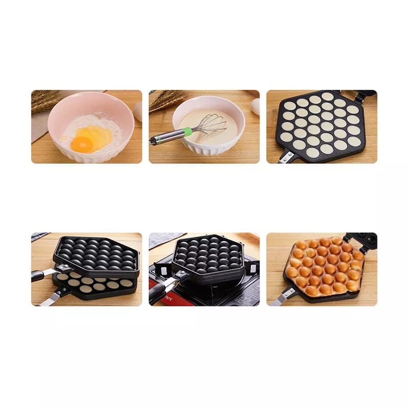 Non-stick Egg Puffs Maker Pan, Muffins Bubble Cake Eggettes Waffle Mold