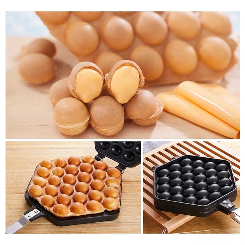 Non-stick Egg Puffs Maker Pan with food on it