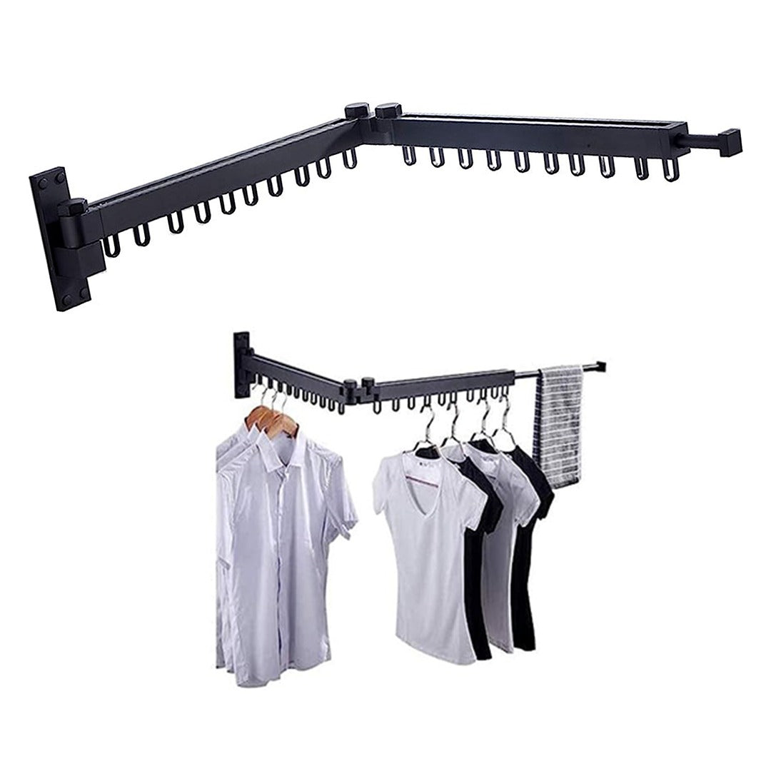 Extendable Wall Mount Clothes Drying Rack, Retractable Collapsible Drying Rack