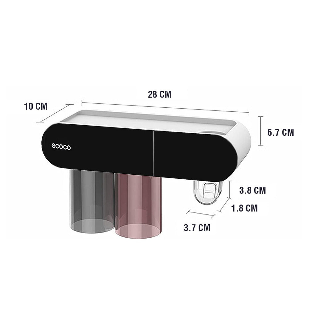 ECOCO Wall Mount Magnetic Adsorption Toothpaste Squeezer Toothbrush Holder with Cup ECOCO Wall Mount Magnetic Adsorption Toothpaste Squeezer Toothbrush Holder with Cup