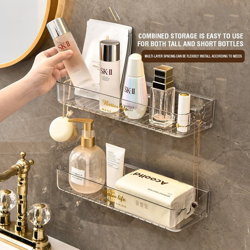 Toiletry Rack Bathroom Storage Rack - Wall-Mounted Organizer for Toiletries, Shampoo