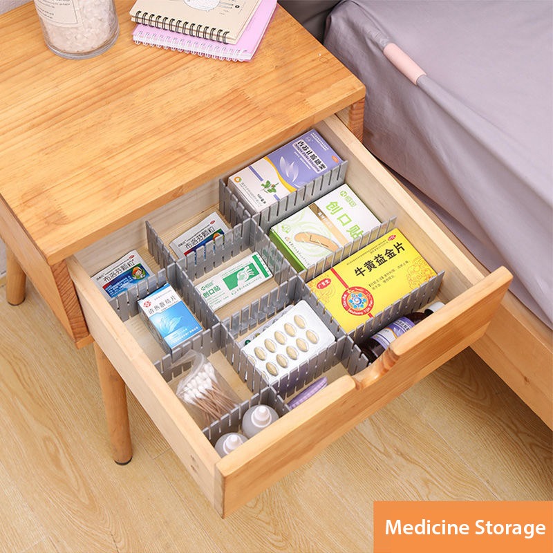 First aid kit well organized in a drawer with the help of Adjustable Drawer Dividers