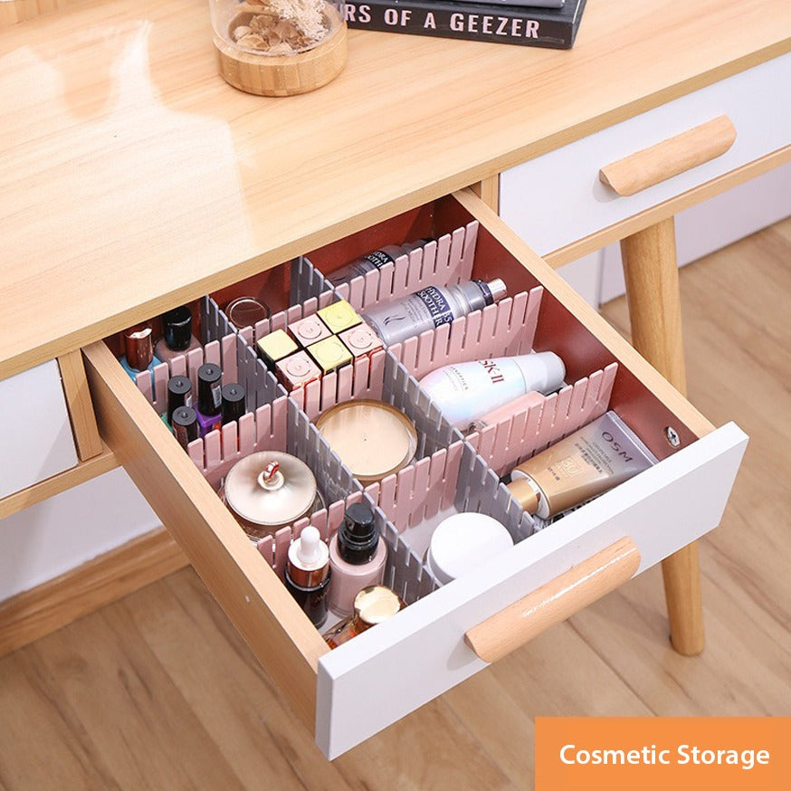 A drawer well organized with the help of Adjustable Drawer Dividers