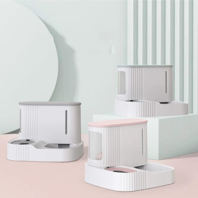 All 3 color variants of Automatic Pet Feeder & Water Dispenser in one frame 