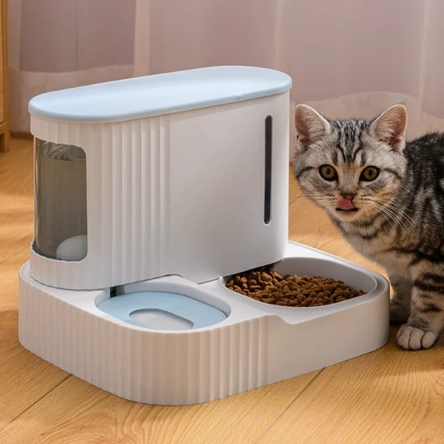 Automatic cat food and water feeder best sale