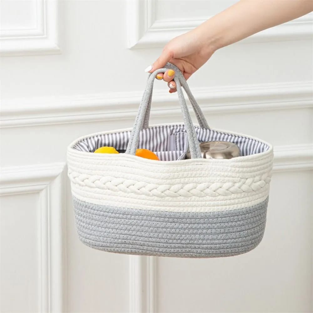 Grey baby storage sales baskets