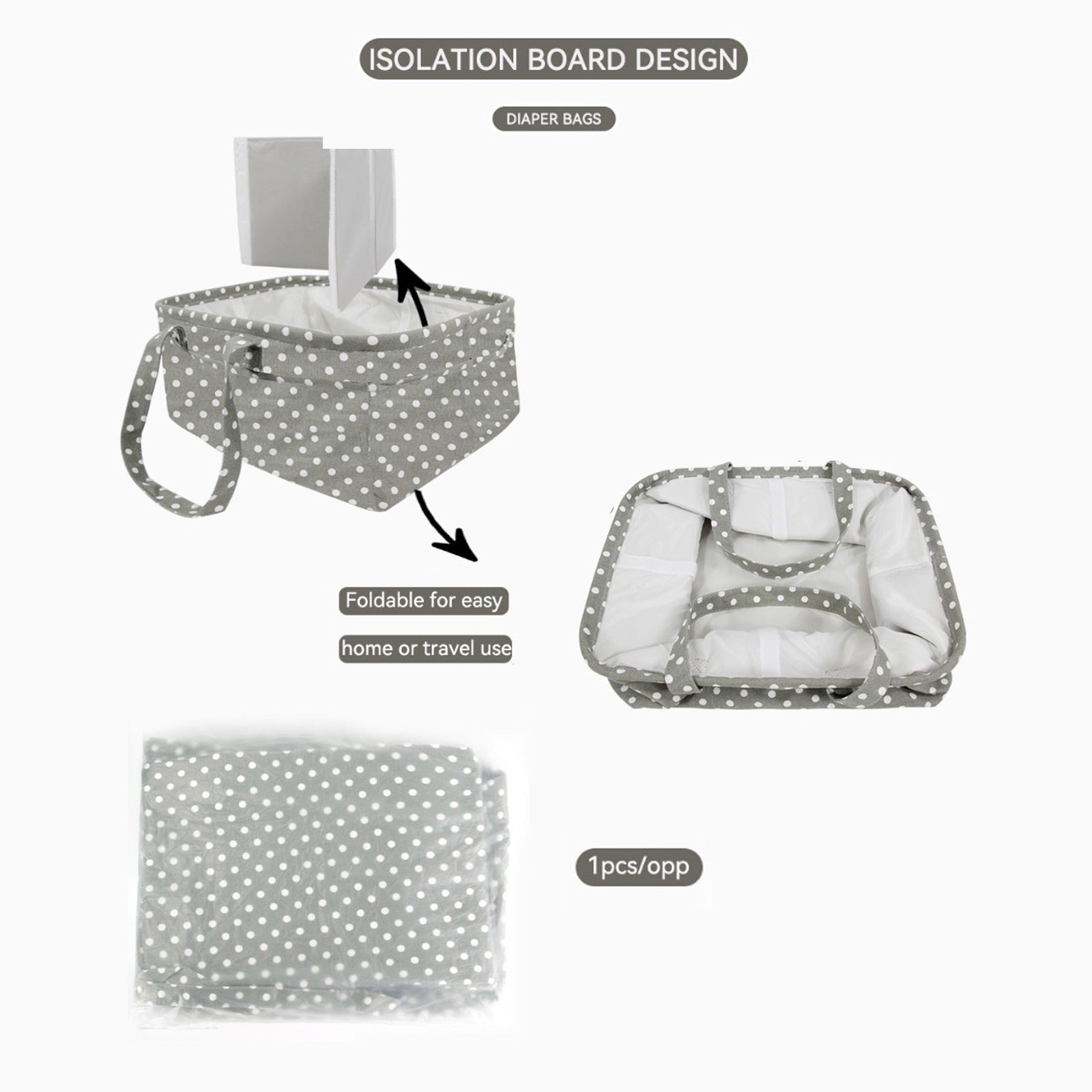 Image shows the flexibilty of Baby Diaper Caddy Bag 