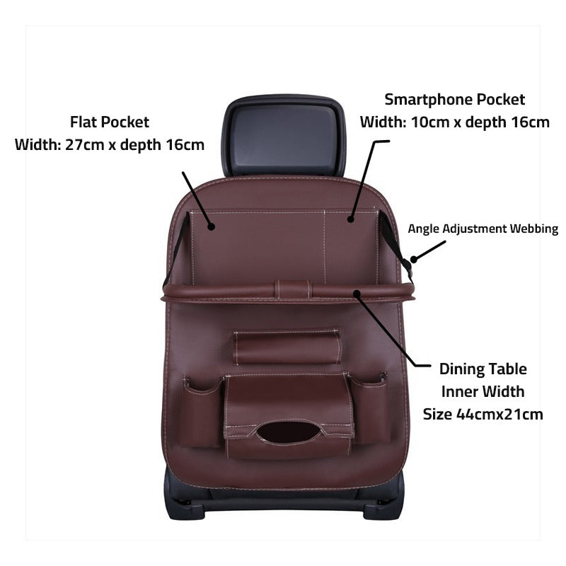 Image mentioning the compatibility of Car Seat Back Organizer