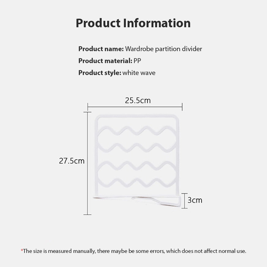 Showcasing Wardrobe Separation Board along with it's size and basic information 