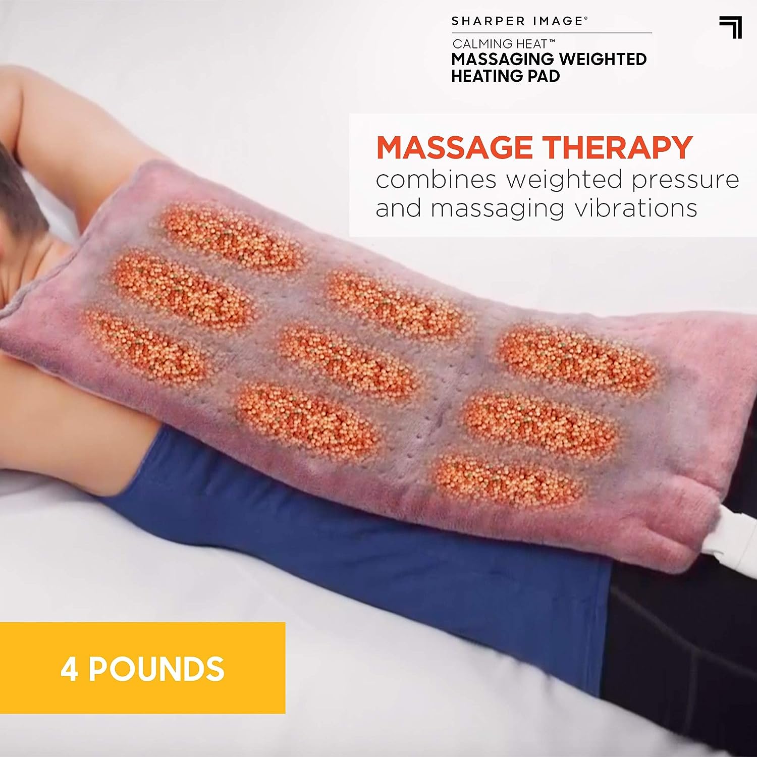A person getting massage therapy with the help of Massaging Weighted Heating Pad