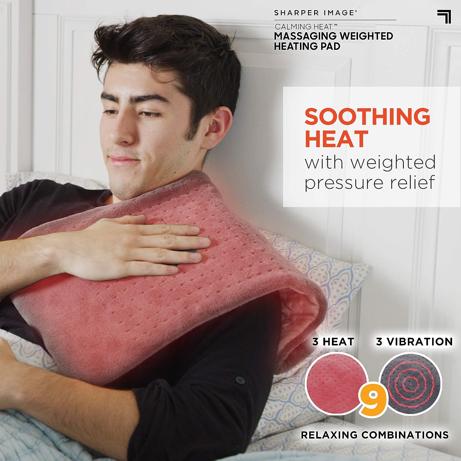 A person getting massage for his shoulder with the help of Massaging Weighted Heating Pad