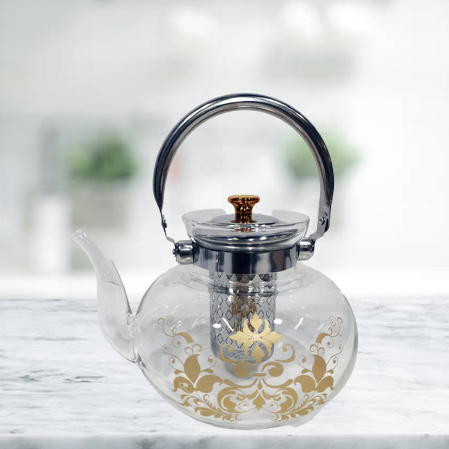 Showcasing Glass coffee Tea Pot placed on a surface
