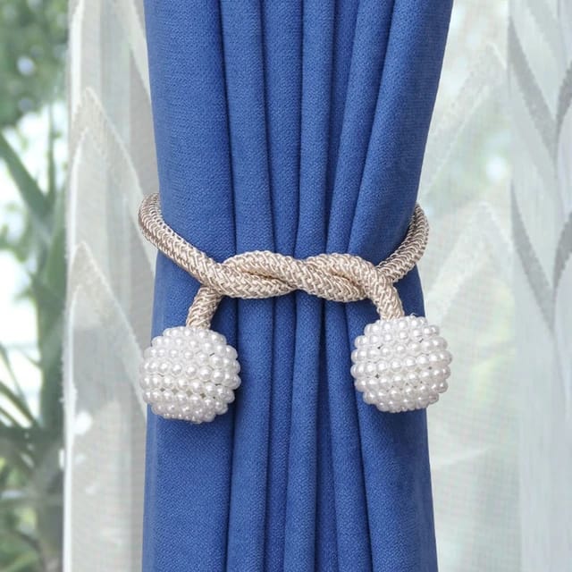 A curtain tied using Magnetic Curtain Binding Rope