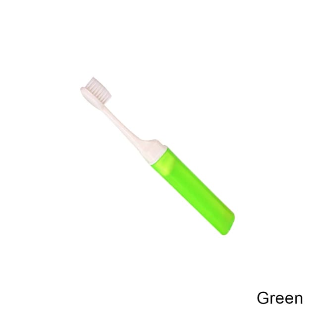 Showcasing Green Color Foldable Toothbrush