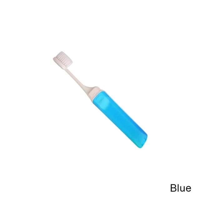 Showcasing Blue Color Foldable Toothbrush 