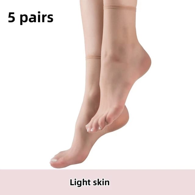 Showcasing Light Skin Color Transparent Clear Socks