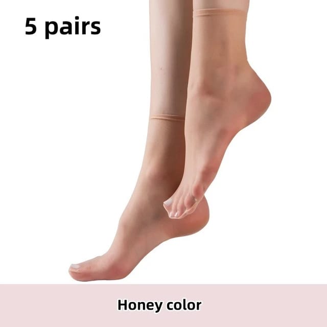 Showcasing Honey Color Transparent Clear Socks