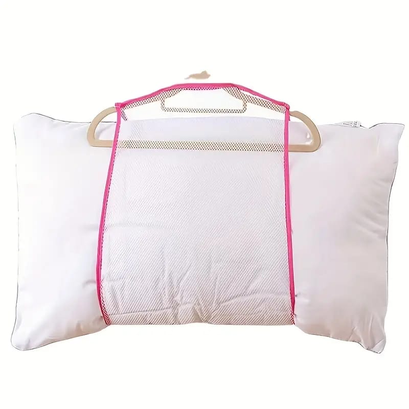 Image displaying,a pillow larger than Toy and Pillow Drying Net fit on it