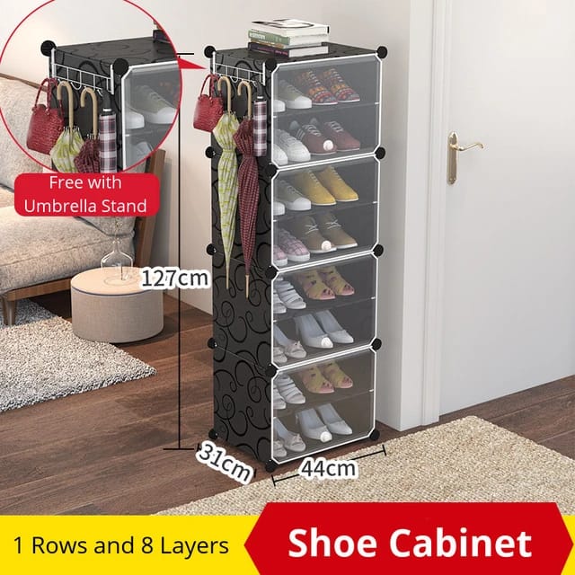 Multilayer Shoe Rack - Dustproof Shoes Cabinet with Doors