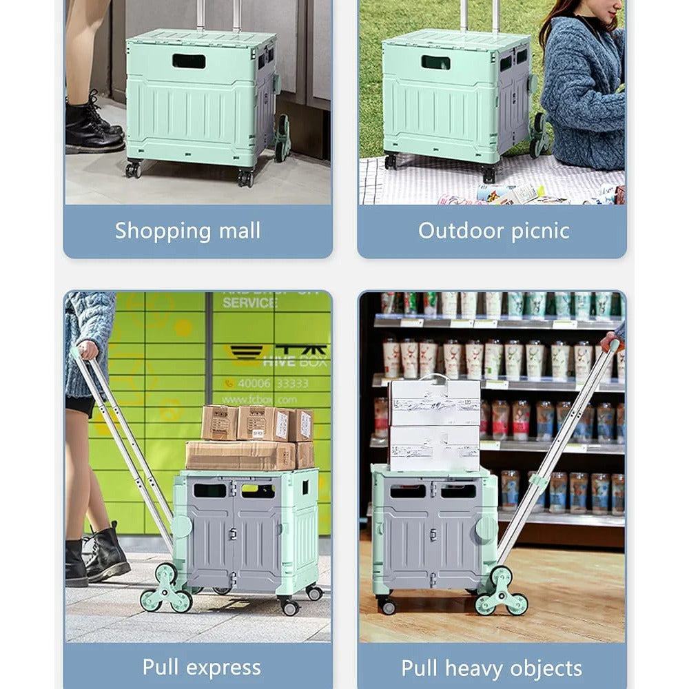 Collage image displaying the suitable ocasions to use Folding Shopping Cart