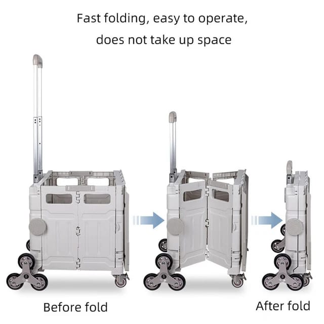 Picture of Folding Shopping Cart after and before folding 