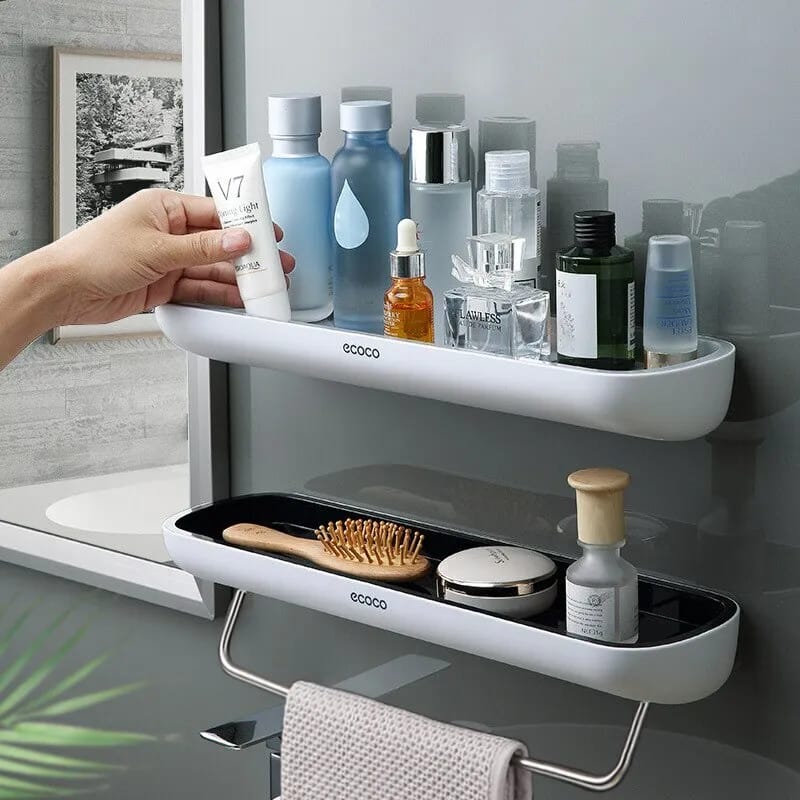 ECOCO Wall Mounted Punch Free Bathroom Storage Shelf Organizer Rack ECOCO Wall Mounted Punch Free Bathroom Storage Shelf Organizer Rack