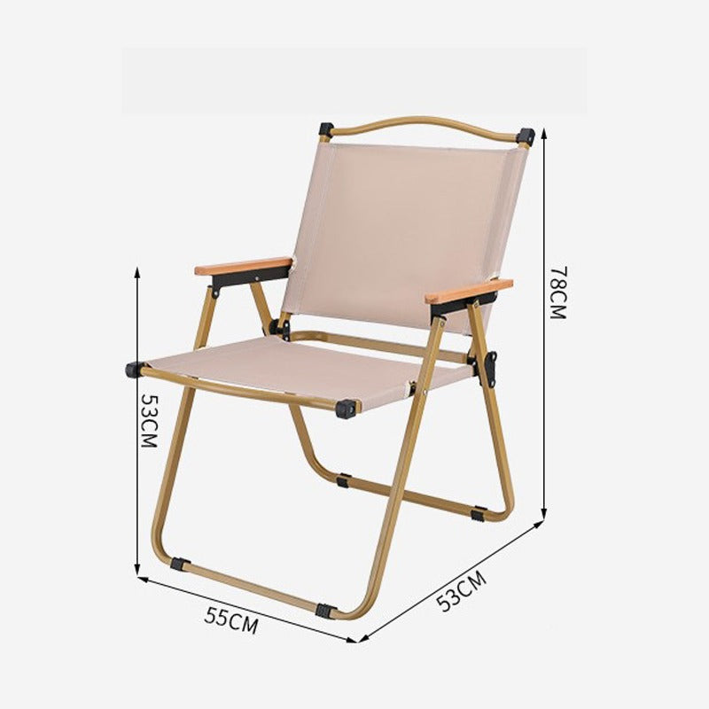 Showcasing Portable Outdoor Camping Chair with its size when unfolded 