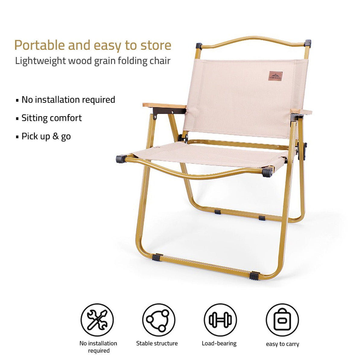 Showcasing Portable Outdoor Camping Chair with its feature 
