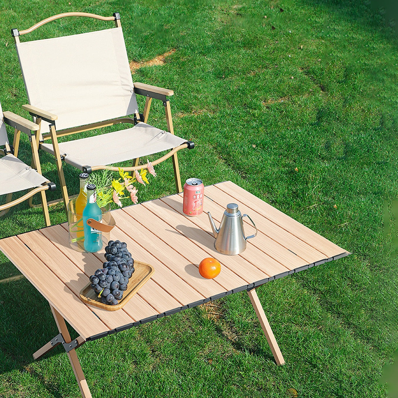 Fold out table and best sale chairs camping