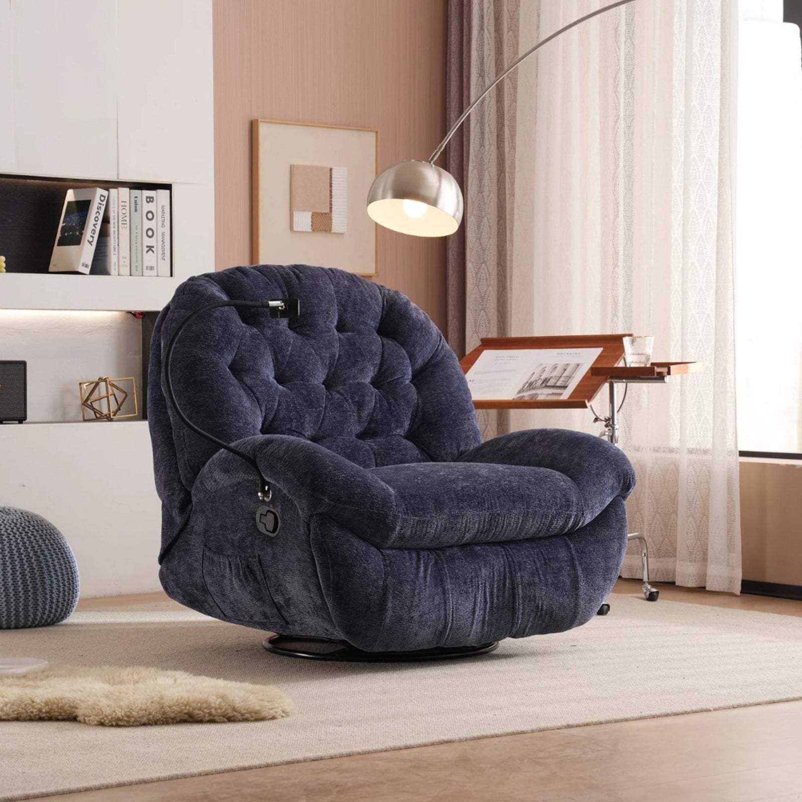 Adjustable Single Sofa Recliner situated in a living room of a house 