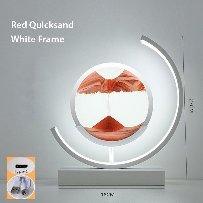 Showcasing Red Quicksand 3D Table Lamp with its size 
