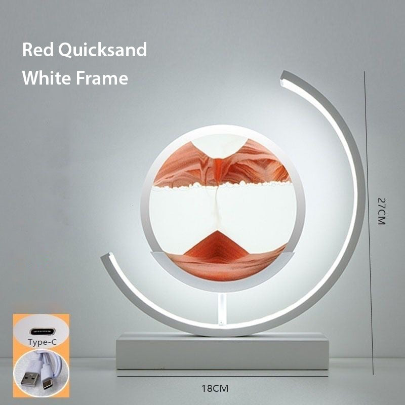 Showcasing Red Quicksand 3D Table Lamp with its size 