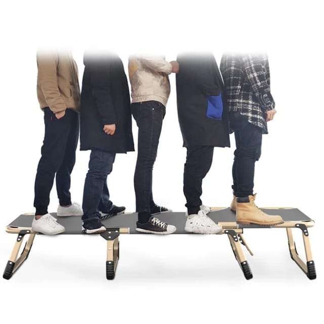 Image displaying five people standing on a Sun Lounger Recliner Bed