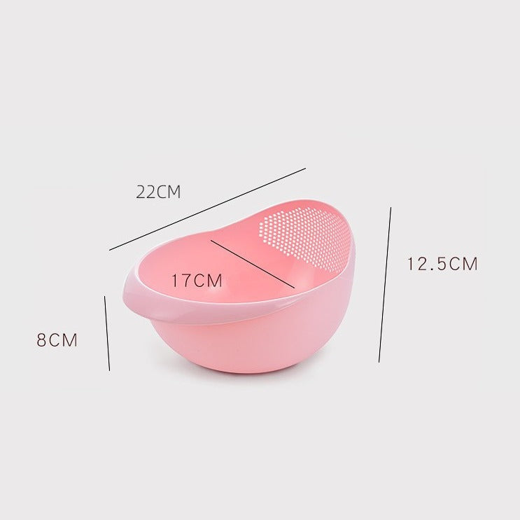 Showcasing Plastic Rice Washing Strainer Basket with its size 