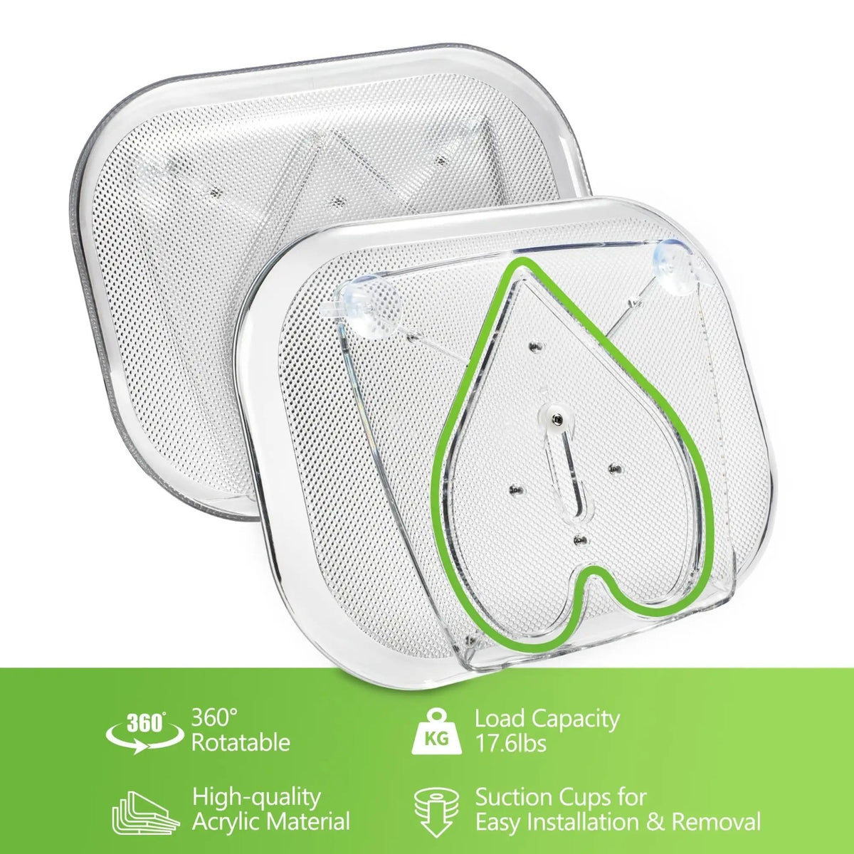Showcasing two 360° Rotating Fridge Trays 