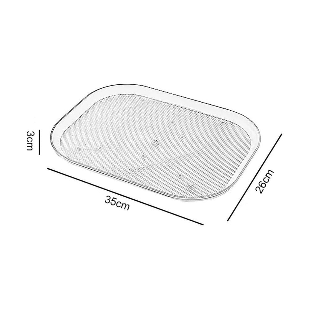 Showcasing 360° Rotating Fridge Tray with its size 