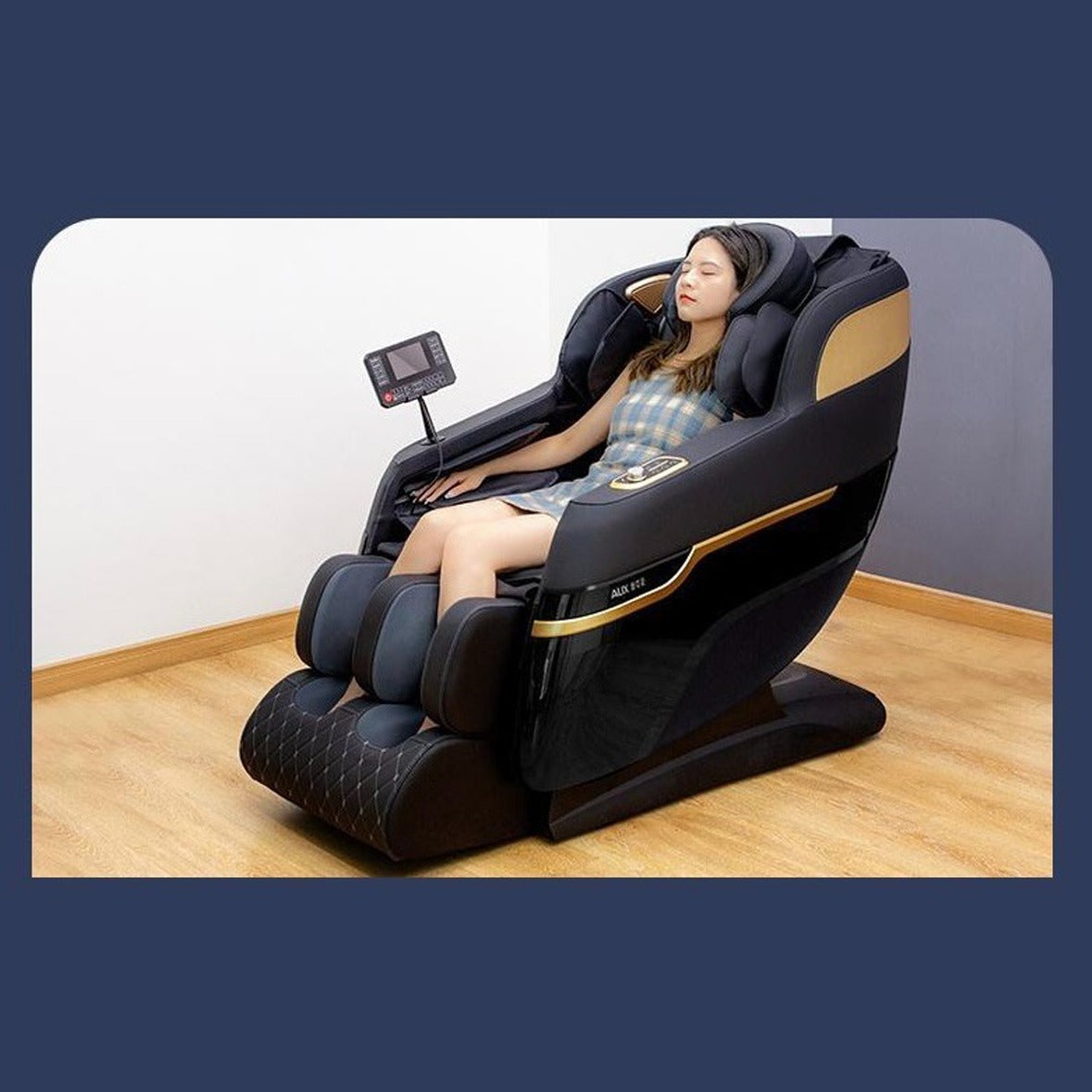 A person sitting and massaging in Full Body Electric Massage Sofa