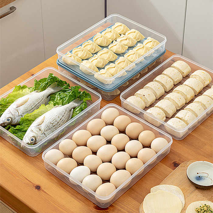Stackable Food Storage Container - Fridge Organizer Box with Lid
