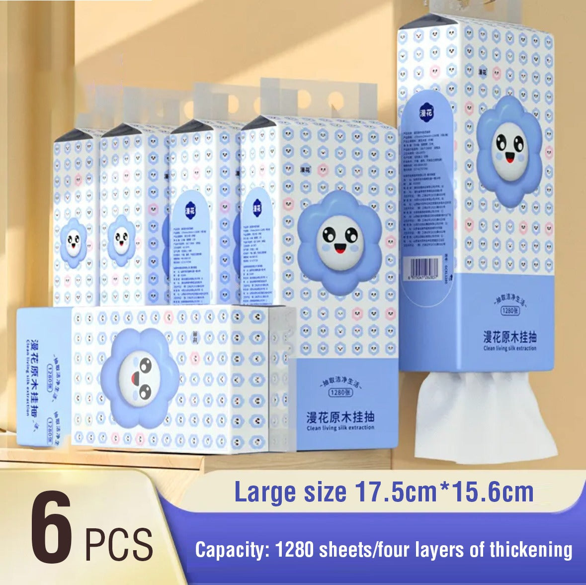 Showcasing six sets of Wood Pulp Tissue Papers with its details 