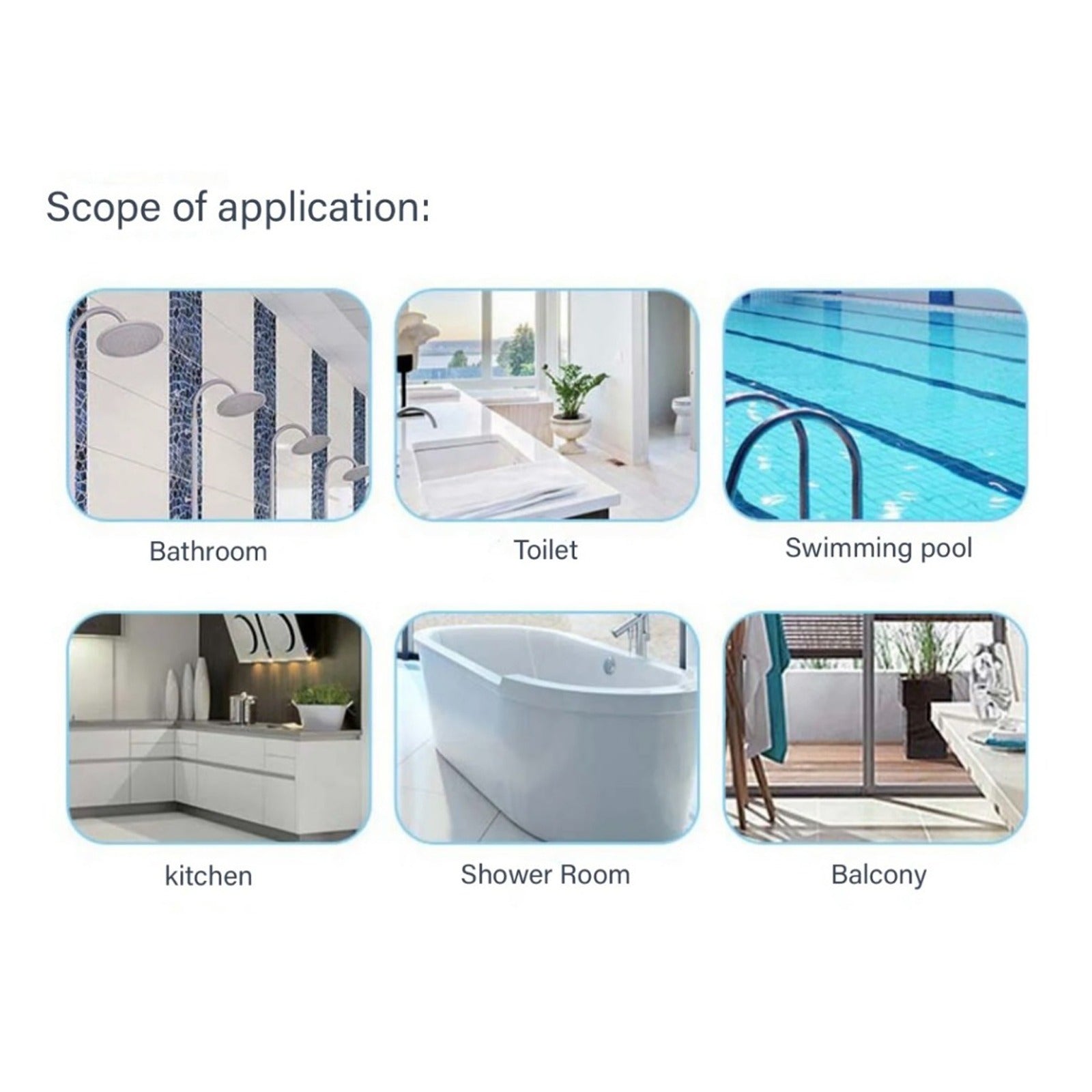 Collage image displays the places suitable to use Interlocking Non-Slip Bathroom Mat