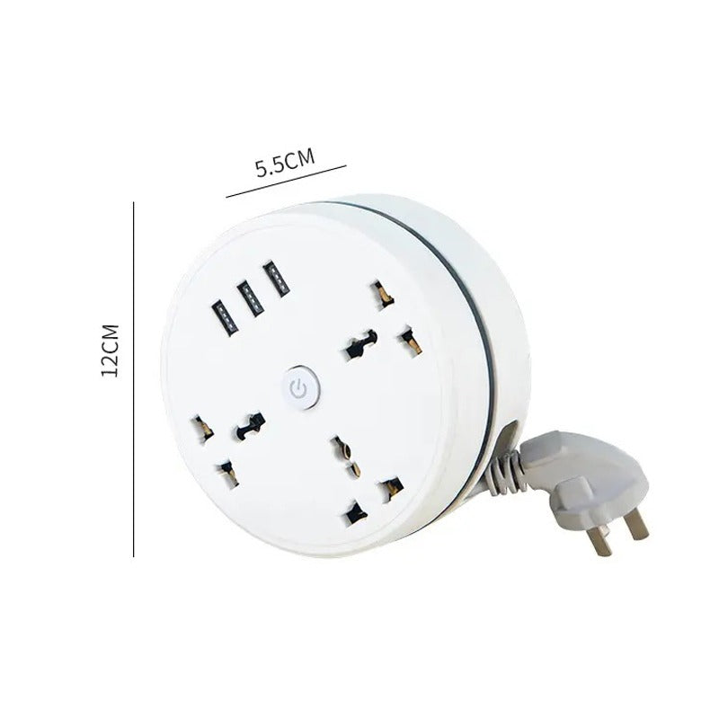 Round Universal Converter Power Strip Adapter with its Szie