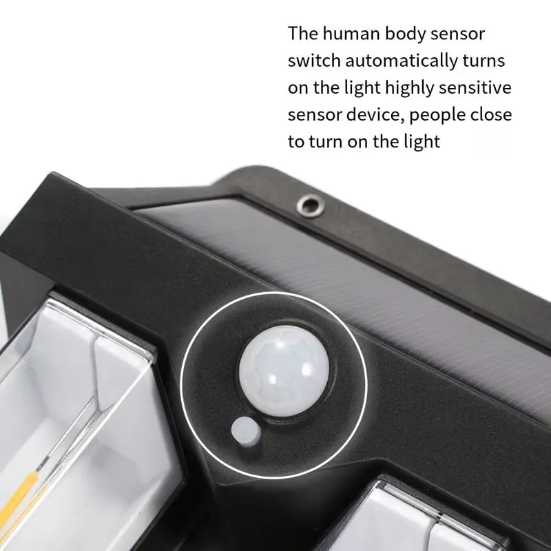 Solar Sensor Light - Waterproof LED Wall Lamp with Human Body Induction, featuring functionality